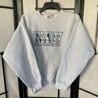 Vintage 90s Nau Northern Arizona University Embroidered College Sweatshirt M
