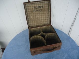 Vintage Antique Lawn Bowls Bag Brown