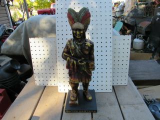 Vintage Dutch Masters Cigar Store Indian Native American Statue Display