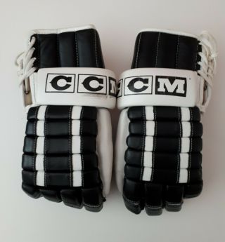 Vintage CCM hockey gloves All Leather 3