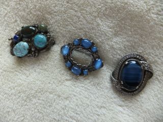 Vintage Costume Jewelry Scottish Celtic Miracle Brooches X3