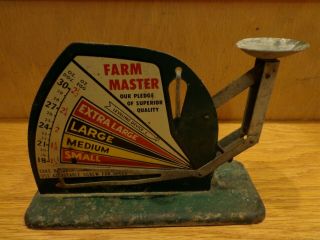 Vintage Farm Master Egg Scale Green Rustic Poultry Metal Country Store