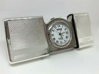 Rare Zippo Limited Edition " Time Tank " Pocket Watch W Alarm Silver