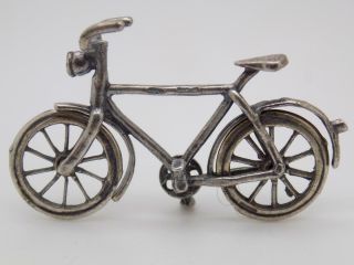 Vintage Solid Silver Italian Made Sport Bicycle Miniature,  Figurine,  Hallmarked