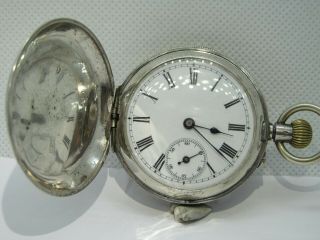 Antique Pocket Watch Solid Silver Full Hunter And.