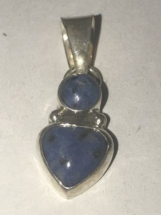 Vintage Old Pawn Navajo Sterling Silver T.  Wilson Blue Lapis Stone Pendant