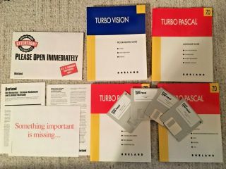 Borland Turbo Pascal For Dos 7.  0 Includes Floppies,  Manuals All