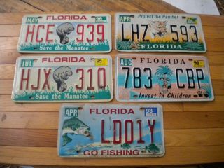Vintage Florida Specialty License Plates Save The Manatee Protect The Panther