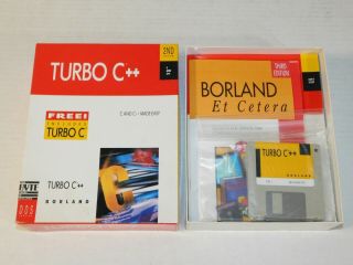 Vtg Borland Turbo C,  For Dos 2nd Edition 3.  5 " Floppy Disk Pc Computer Software