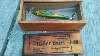 Killer Baits Rusty Jessee Heddon Style Glasseye Diamond Wood Box 2015 Minty Lure