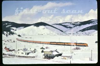 Slide - D&rgw Rio Grande 5771 Ski Train Scene Tabernash Co Feb 1984 Wow