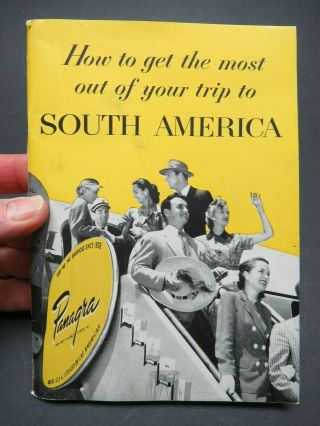 1954 Pan American - Grace Airways Panagra 108pg South American Tour Booklet