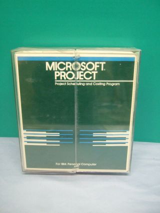 Microsoft Project 3.  0 & 4.  0 Vintage Software Computer 5 1/4 " Disk Box Set - Dos