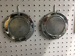 Vintage Chrome Metal Mesh Speaker Grill Cover Package Tray Door Panel Round