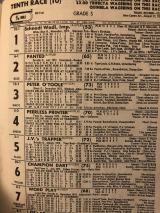 1976 Plainfield Greyhound Program with the Yankee Challenge Cup VS Seabrook 2