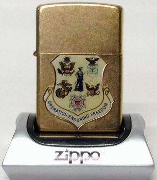 2004 Zippo With Operation Enduring Freedom Raised Emblem.  Ec,