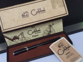 Vintage Colibri Black Pipe Cigarette Clip Lighter Org Box/papers/sleeve