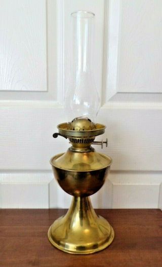 A Vintage Brass Oil Lamp Twin Burner & Snuffer Order