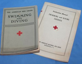 Vintage The American Red Cross 1938 Swimming And Diving Paperback Books Ww Ii