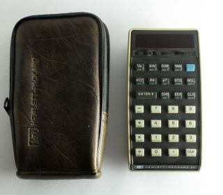 Vintage Rare Hewlett Packard Hp - 21 Led Handheld Pocket Calculator With Case