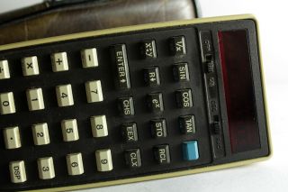 vintage rare Hewlett Packard HP - 21 LED handheld pocket calculator with case 3