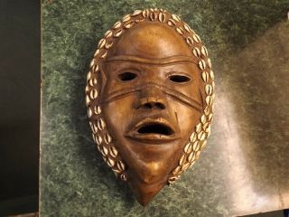Vintage African Tribal Mask With Cowrie Shells