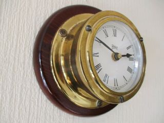 Vintage Brass Ships Porthole Wall Clock