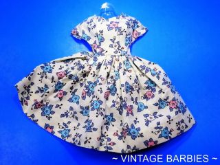 Barbie Doll Sized White Floral Dress Minty Vintage 1960 