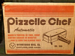 Vintage Vitantonio Pizzelle Chef Automatic Italian Cookie Waffle Maker 300 Iob