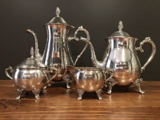 Vintage 4 Piece Silver Plated Coffee / Tea Service Silver Plated