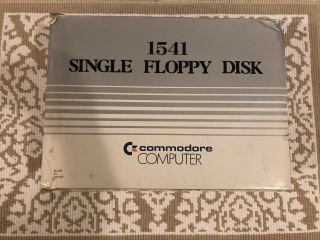 Vintage Commodore 1541 Single Floppy Disk Drive Box W/ Manuals & Cord