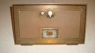 W/combo Complete Vintage Large Corbin 1957 Brass Post Office Mail Box Door
