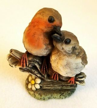 Vintage Porcelain Birds On A Branch.  Painted By Hand.  Made In Italy.  Collectible