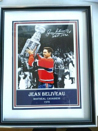 1972 Nhl Jean Beliveau Montreal Canadiens Great Glossy Photo 8 1/2 X 11 In.