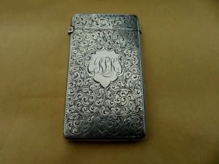 Solid Sterling Silver English Hallmarked London Date 1902 Calling Card Case