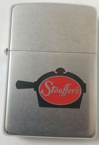 Vintage 1971 Zippo Lighter With Stouffers Food Company Advertisement