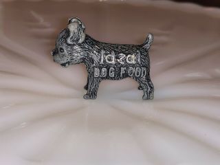 Vintage Ideal Dog Food Good Luck Charm Metal Dog Premium 1940 