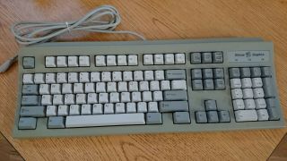 Vintage Silicon Graphics Sgi Granite Gray Ps2 Keyboard 062 - 0002 - 001 Rt6856t G’td