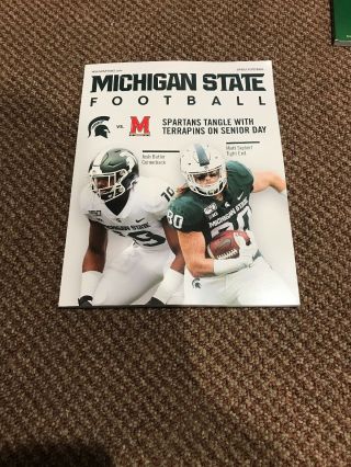 2019 Michigan State Vs Maryland Football Program (poster,  Msu Won On Senior Day)