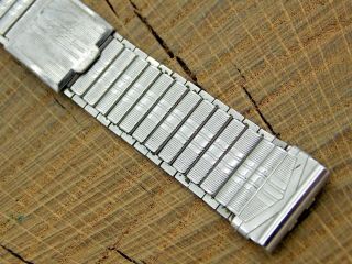 Vintage Watch Band 16mm Straight Deployment Gemex Stainless Steel Mens Pre - Owned