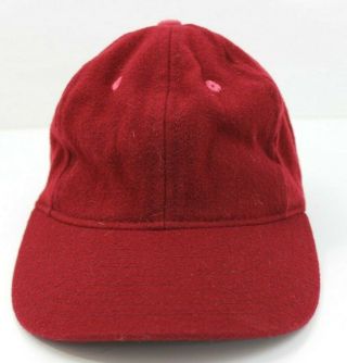 Ebbets Fields Flannels Wool Seattle Wa Red Blank 6 Panel Fitted Hat Cap 7 3/8