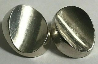 Vintage Antonio Pineda 970 Silver Clip On Earrings Mexico Modernist Signed