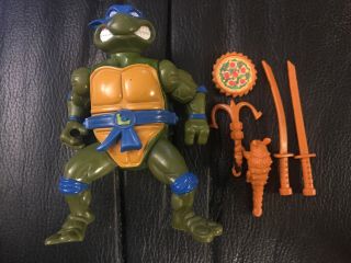 Vintage 1991 Tmnt Teenage Mutant Ninja Turtles Leonardo With Storage Shell