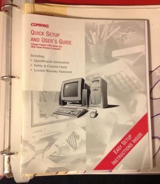 Compaq Presario 4500 Series And 4600 Series Personal Computer Manuals