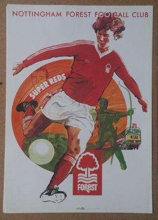 Nottingham Forest Vintage Football Art Poster 25x18 Brian Clough 1979 Europe