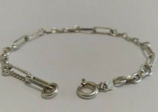 Vintage Italian Made Bracelet In Sterling Silver Chain Link