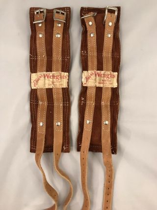 Vintage 2.  5 Lb.  Elmer’s Leather Ankle/wrist Weights (5 Lbs.  Total)