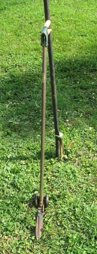 Vintage Rolling Grass Clipper Shears; 43 Inches Tall W/11 Inch Cutting Head
