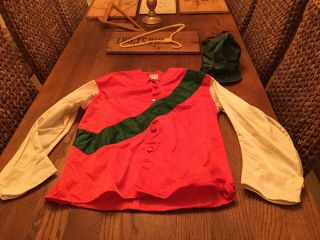 Vintage Horse Racing Jockey Silks & Hat (made By T.  Frost Saddlers Bawtry)