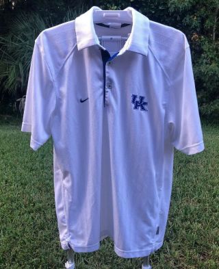 Nike Uk Kentucky Wildcats Dri - Fit Polo Shirt White Men 